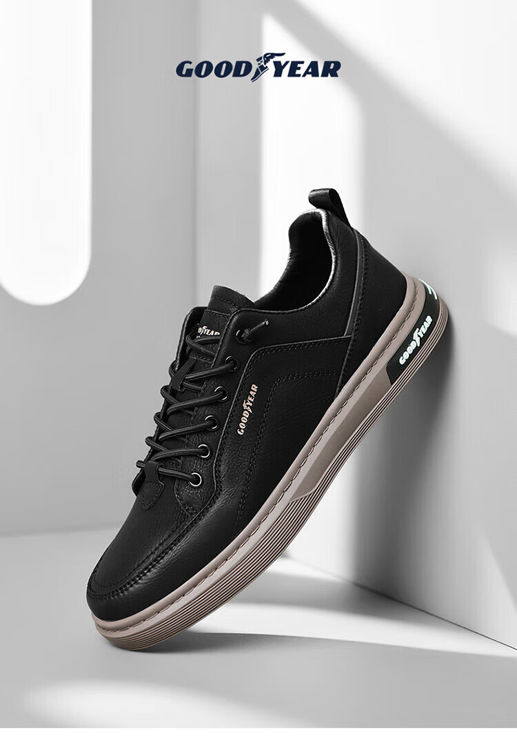 固特异(goodyear)休闲鞋男鞋潮流百搭男士板鞋真皮鞋子男夏季时尚青年