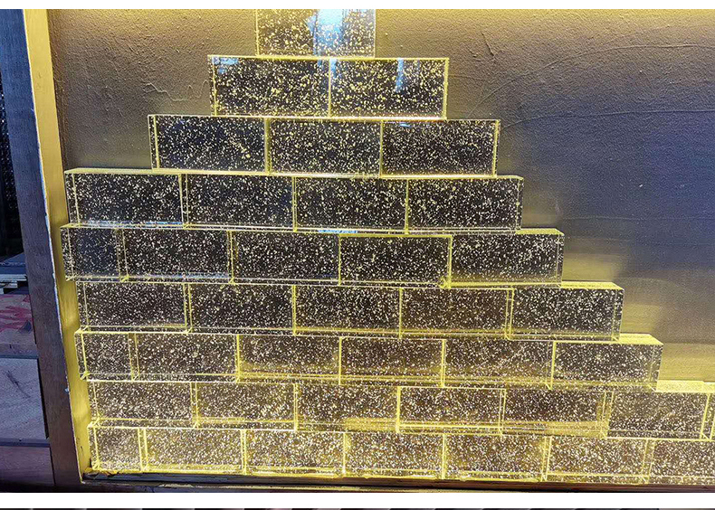 定制玻璃砖透明方形彩色水晶半透光磨砂砖热熔砖户外造型ktv酒吧装饰