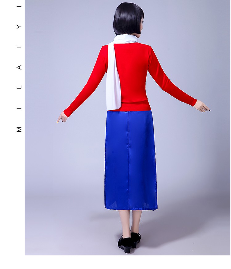 伊必圣民国学生装江姐服装舞台话剧演出服装红梅赞表演红旗服饰旗袍女