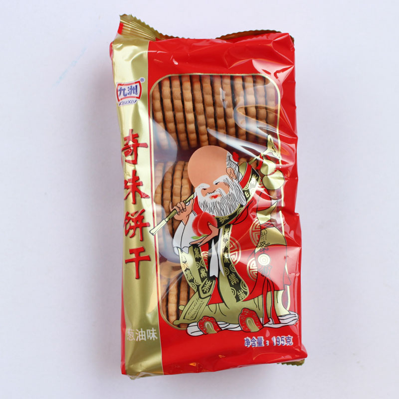 九洲奇味葱油饼干老头糕点450克5袋8090后怀旧零食195克九洲饼干6袋