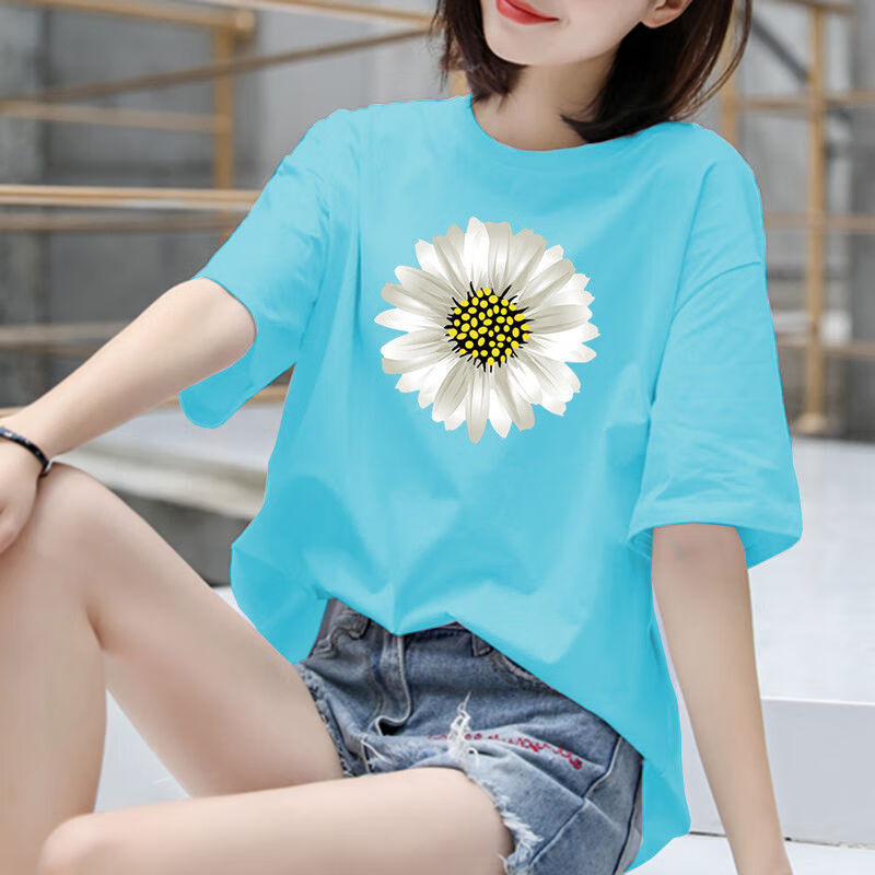 邦伊芙短袖t恤衫女新品夏季半袖女装 多色多码纯棉短袖t恤女夏季新款