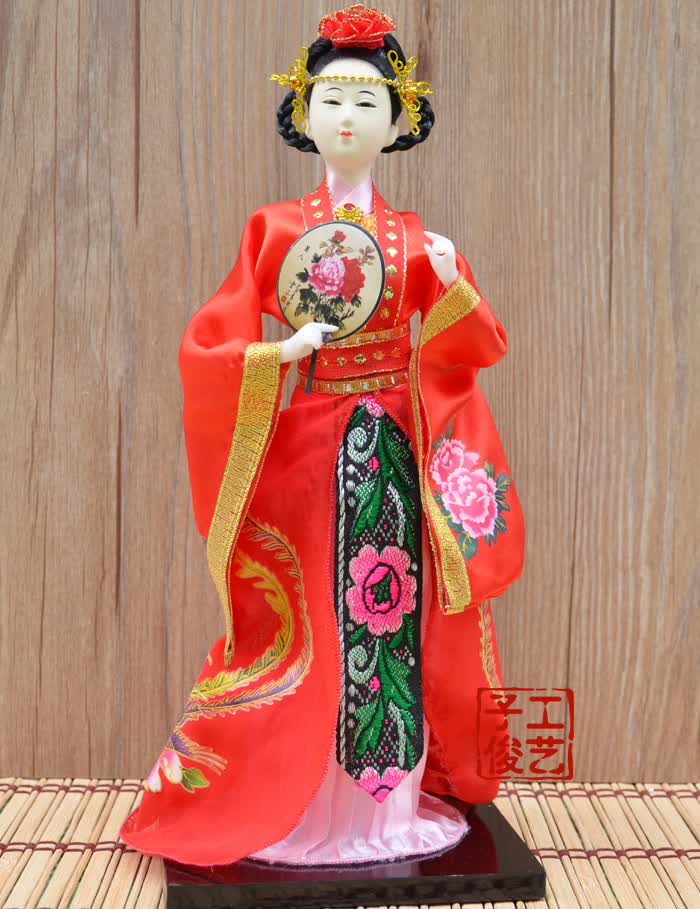 曲美思中国宫廷古代四大美女十二金钗唐娃娃人偶绢人清宫格格摆件清宫