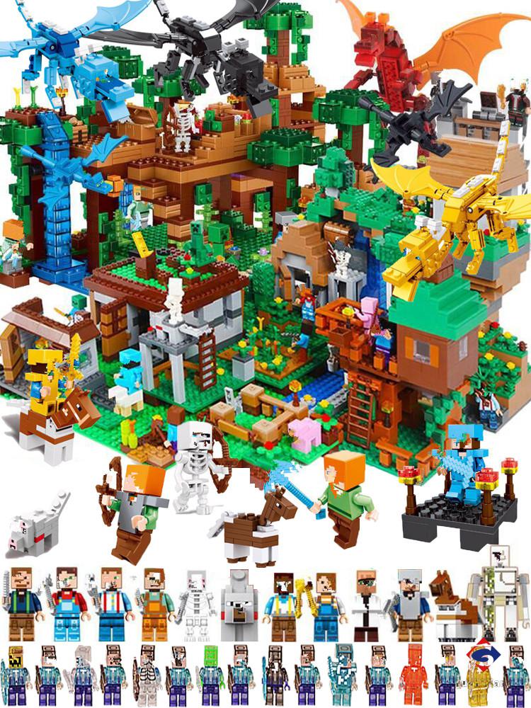 新年礼物兼容积木我的世界村庄男孩子拼装儿童玩具614岁2019新品我的