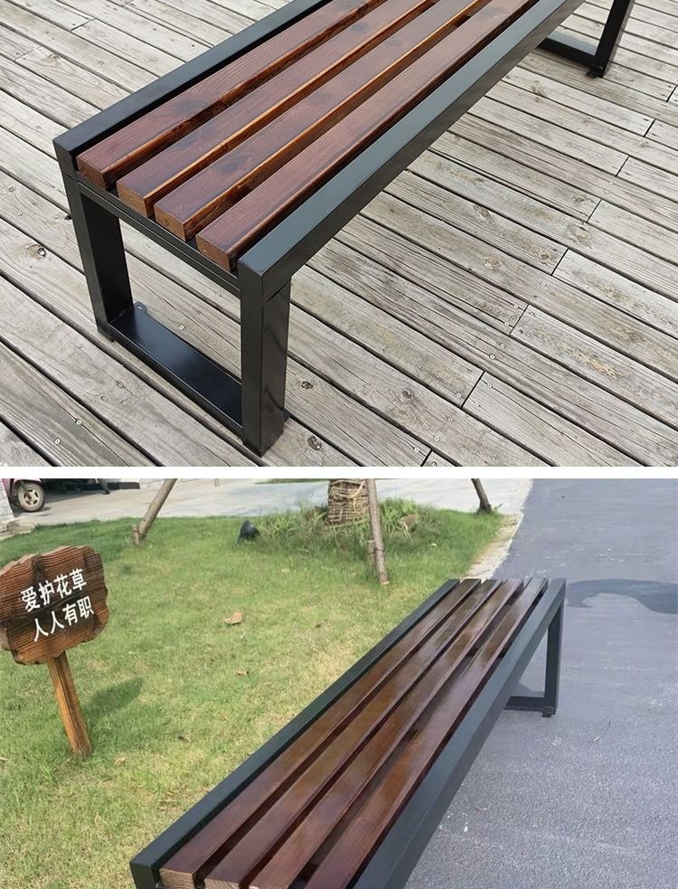 公园椅户外长椅庭院室外长条凳排椅商场健身房休息长椅1米40宽45高