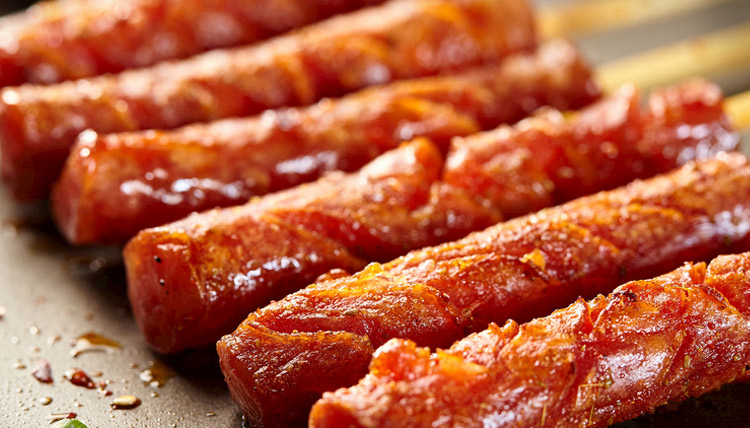 腊肠小串川味香肠小串10串10把商用烧烤火锅串半成品腊肠串冷冻食材带