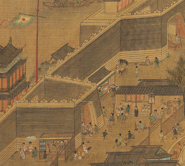 清明上河图全景图北宋全景清明上河图明清摹本奥地利藏本古画复制品人