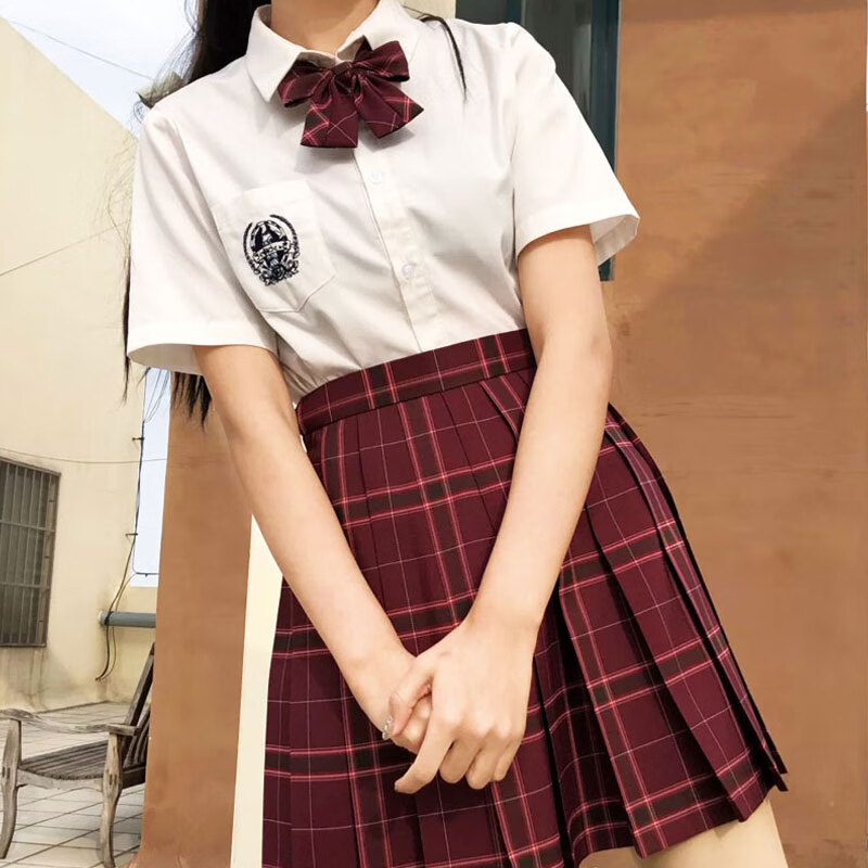 青间白鹿jk制服jk温柔一刀kk酱のjk制服裙套装全套夏百褶裙格裙女学生