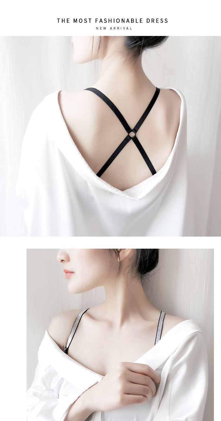 夏天文胸交叉带文胸内衣肩带替换隐形无痕不勒交叉胸罩带内衣防滑扣可