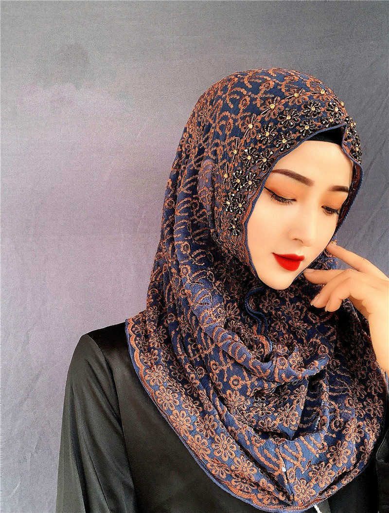 心墨染新品回族女人的套头纱巾盖头头巾头巾头套纱巾帽女遮发包头新款