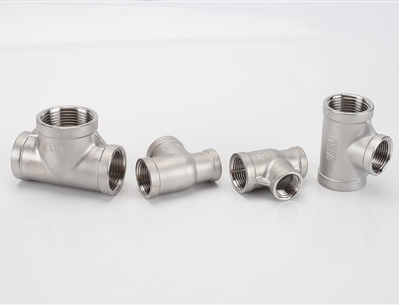 304不锈钢变径异径三通接头4分转6分1寸12寸水管内丝牙三通配件1寸6分