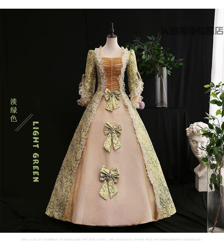 【欧式宫廷礼服演出服女】中世纪英国宫廷服装开场舞大裙摆仙女欧洲