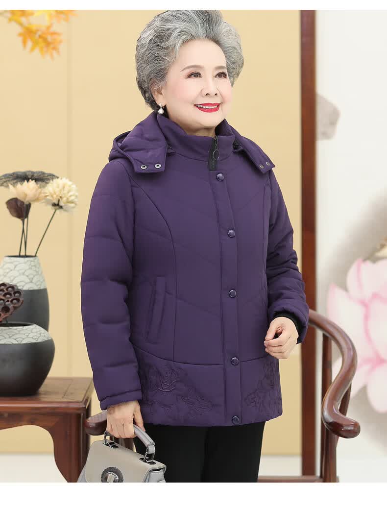 老太太穿的棉袄老奶奶棉服装秋冬外套加绒加厚保暖棉衣中老年人妈妈