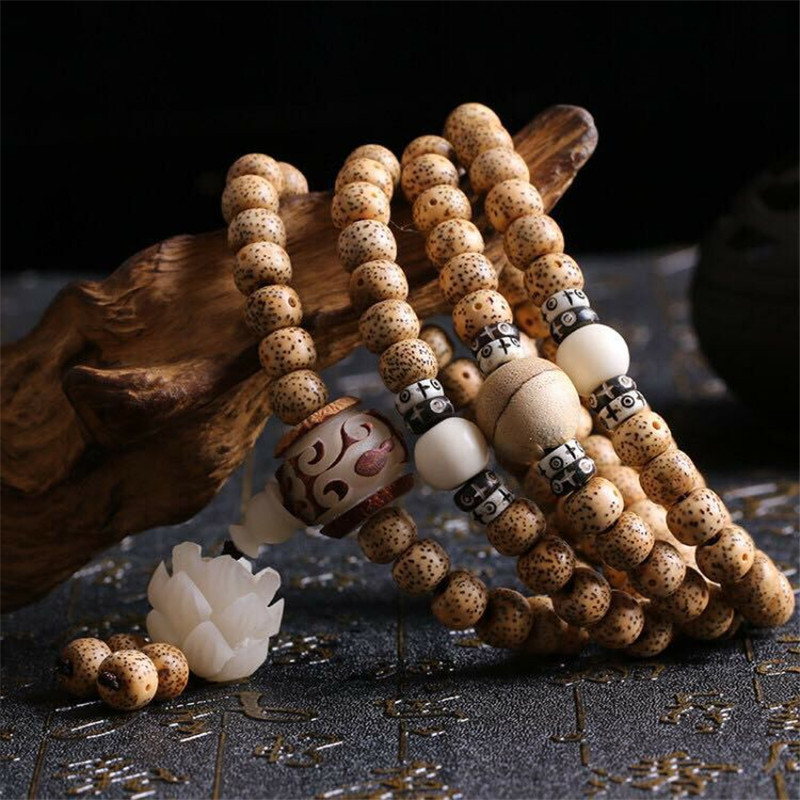 梦豪星月菩提莲花吊坠配饰沉香圆珠男款手链女款项链毛衣链h 尺寸8*10