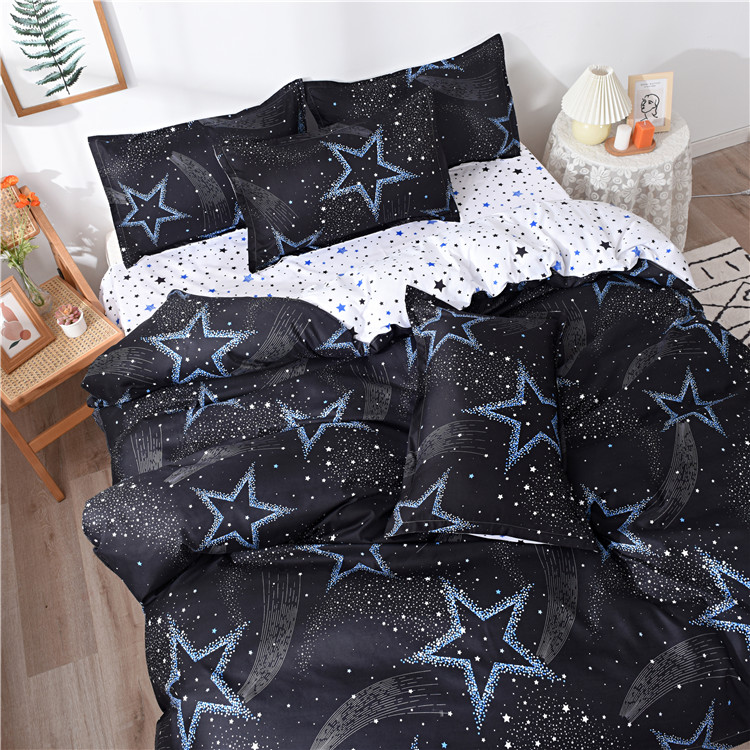 南极人家纺星空四件套男生夏蓝色学生宿舍床单人被套女床上用品梦幻