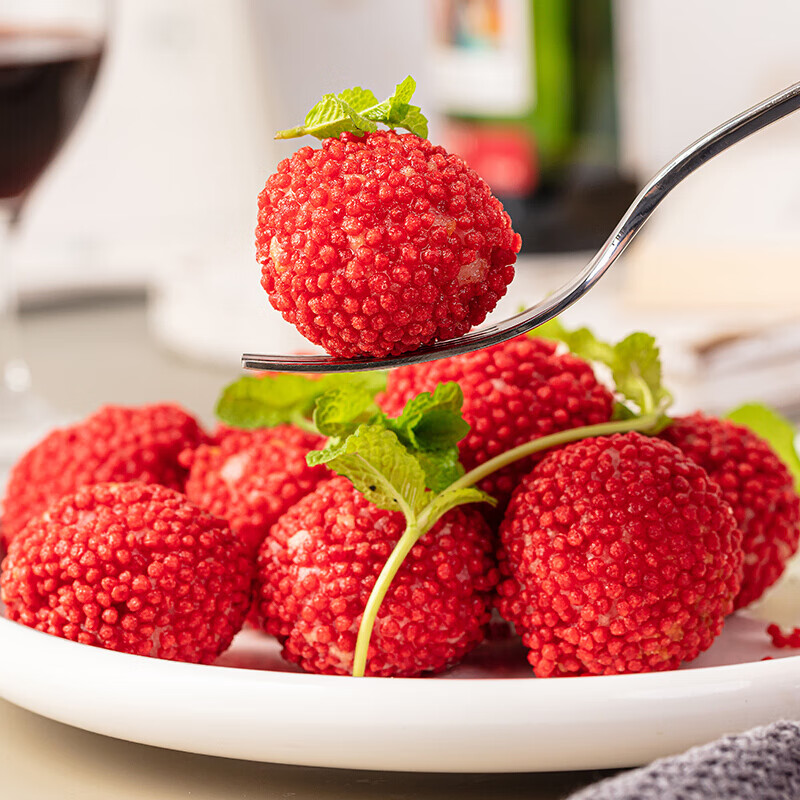 山药榴莲球10个网红爆浆荔枝球酒店半成品特色点心速冻油炸小吃