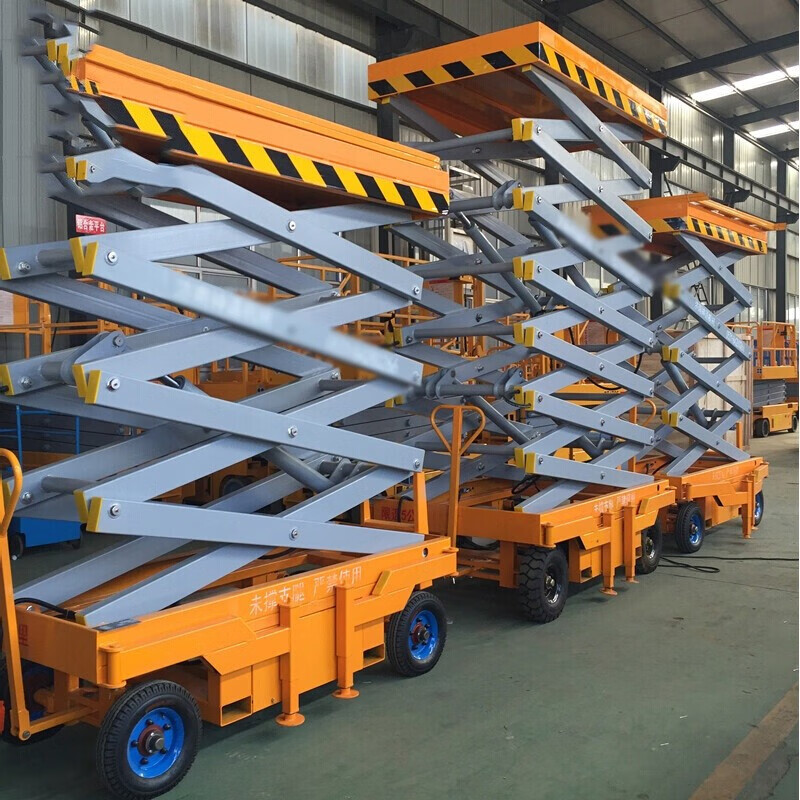 电动升降机移动式升降平台车高空作业车液压起重辅助登高车铝合金单柱