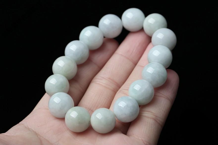 魅星紫翡翠天然冰糯种手链佛珠珠链珠子玉石手串水润男女款图片色