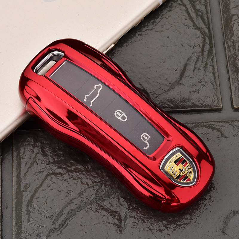 2018款19新保时捷卡宴帕拉梅拉panamera汽车钥匙套包保护壳扣 18-19新
