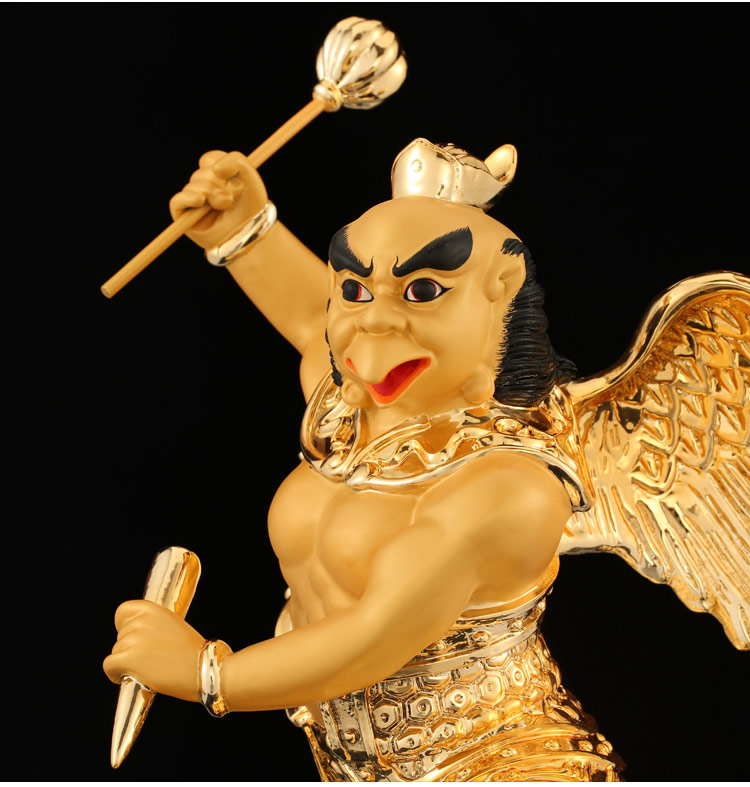 行天宫铜鎏金风雨雷电神像风神雨伯雷公电母雷震子道教神像供奉摆件高
