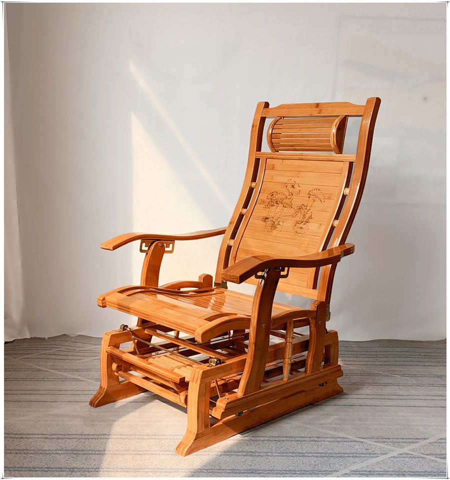 竹摇摇椅简约成人家用折叠实木逍遥椅午睡椅休闲躺椅老人靠椅凉椅