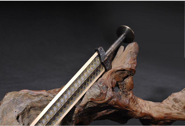 越王勾践青铜剑纯铜剑 收藏仿古剑宝剑短剑金属冷刀剑未开刃 原色青铜