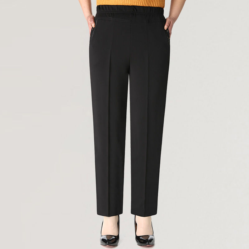 夏季薄款中老年女裤松紧腰九分裤宽松休闲裤中年妈妈裤子女老年人 137