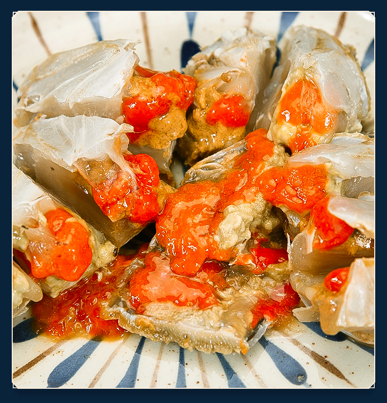 宁波醉蟹梭子蟹红膏呛蟹酱母蟹整只生腌螃蟹即食炝
