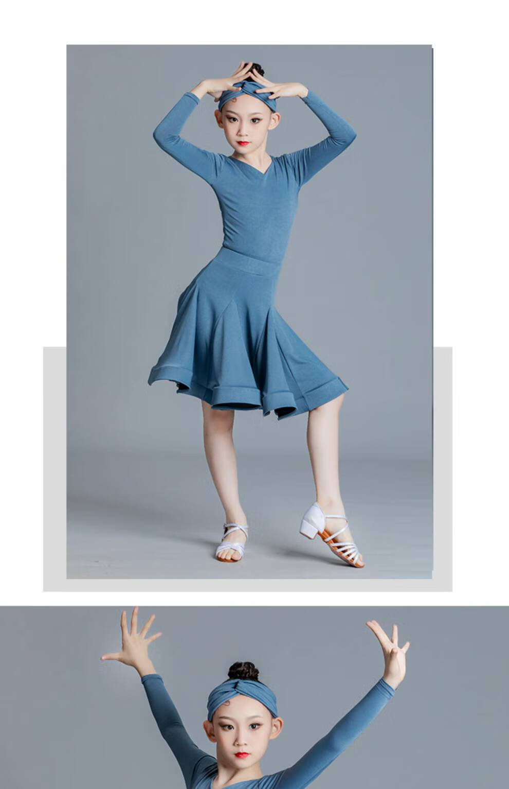 拉丁舞服装比赛服 拉丁舞服女童少儿比赛规定服装秋冬薄款专业考级