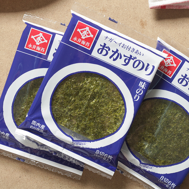 日本永井即食海苔大片装儿童零食小吃寿司拌饭包饭紫菜8袋入176g