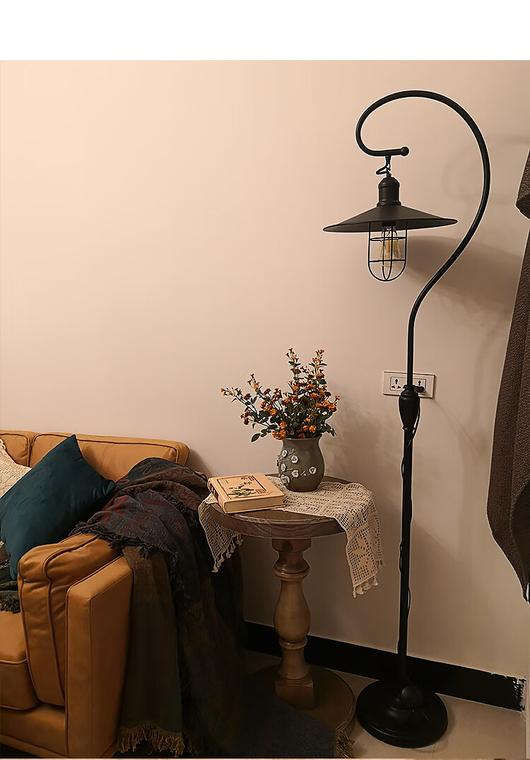 复古工业台灯设计师工业风落地灯客厅灯卧室美式乡村法式复古钓鱼轻奢
