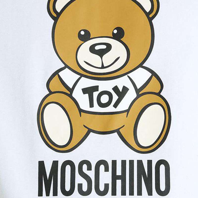 moschino 莫斯奇诺男装 男士春夏棉质泰迪熊图案短袖圆领t恤 黑色a