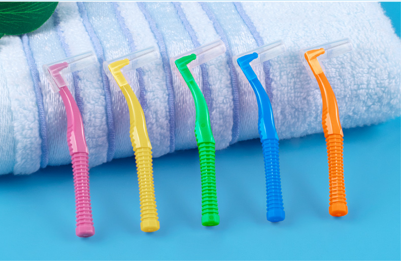 尼龙刷毛不锈钢丝l型牙缝刷20支 齿缝清洁专业洁齿牙间隙牙刷矫正牙齿