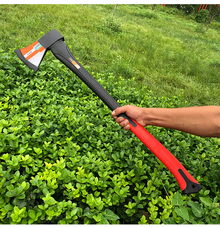 消防斧劈柴树户外多功能高碳钢大号斧防震斧600克防震斧600克