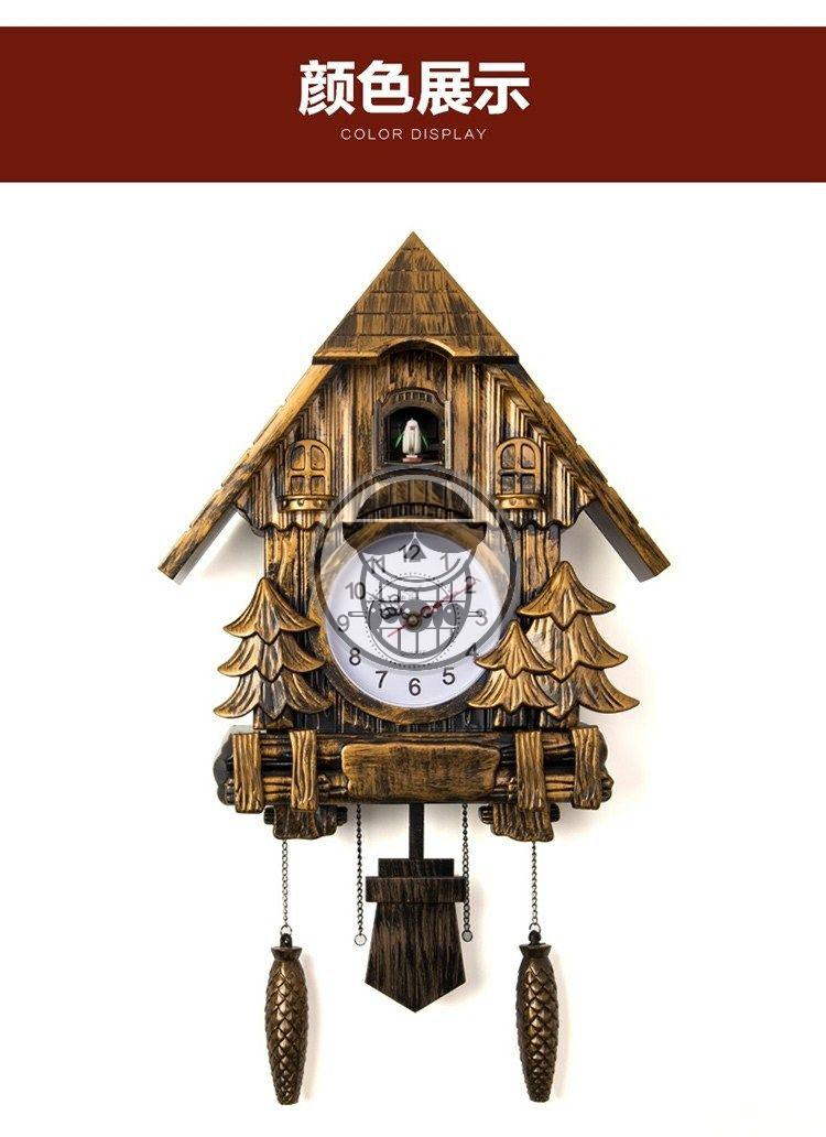 uhfv 布谷鸟挂钟时尚咕咕钟八天机械挂钟时钟表客厅墙钟 现代风格