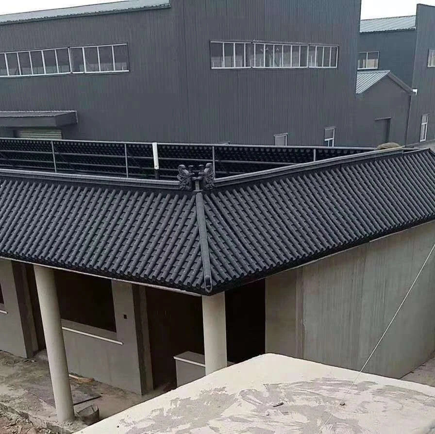 房屋塑料瓦片仿古屋檐门头围墙凉亭回廊装饰瓦一体瓦中式树脂瓦仿真