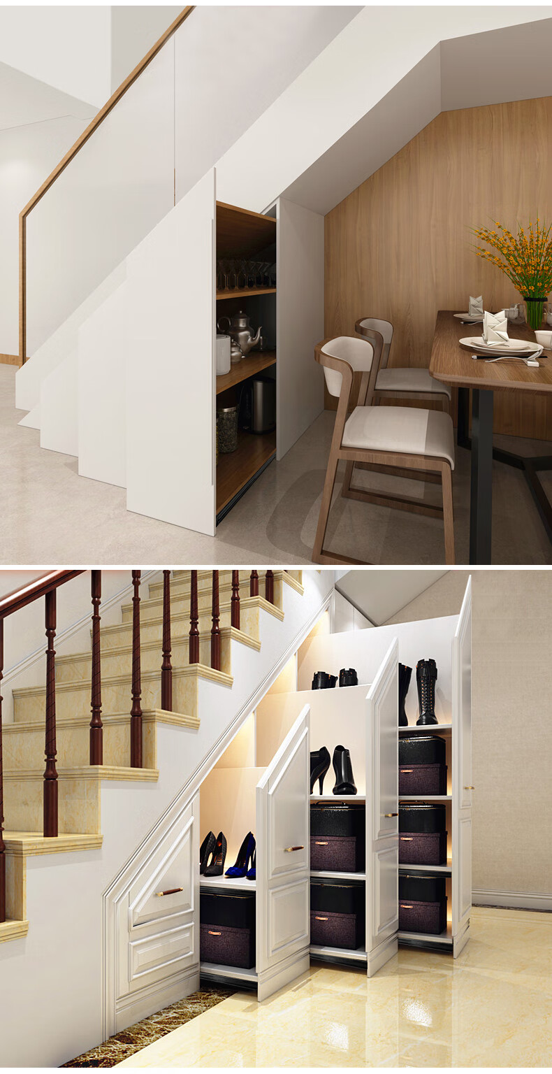 楼梯柜滑轨楼梯柜滑轨储物柜托底鞋柜伸缩抽拉轨道三节承重重型导轨