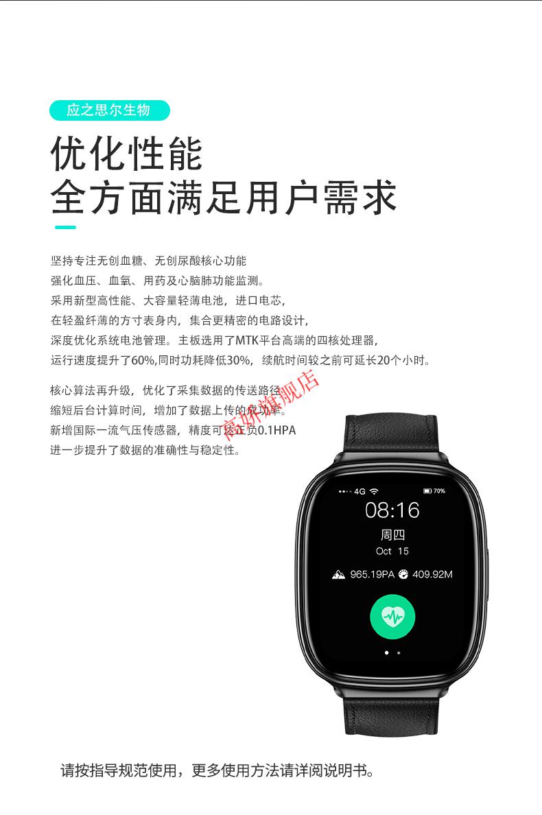 杰霆华为(huawei)通用级无创测血糖血压手表6代血糖仪智能血氧心率