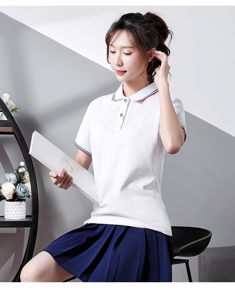 幼师工作服夏季衬衫女短袖短裙套装幼儿园老师园服服女夏装教师服纯棉