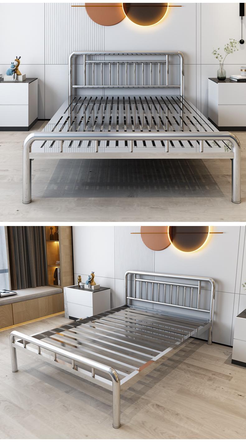 珑莉铁艺床12不锈钢床1米加厚环保卧室现代简约非铁艺铝合金床架18m