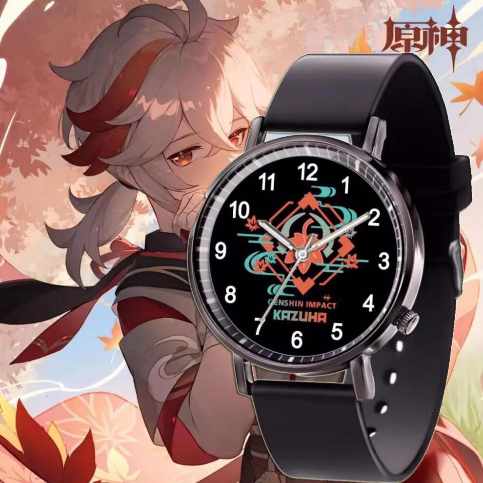 原神手表万叶 原神周边创意手表指针式二次元电子表枫原万叶派蒙动漫