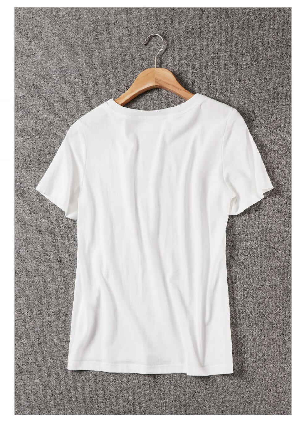 梵希蔓白色短袖t恤女夏2021新款百搭修身清爽印花设计感短款上衣 f