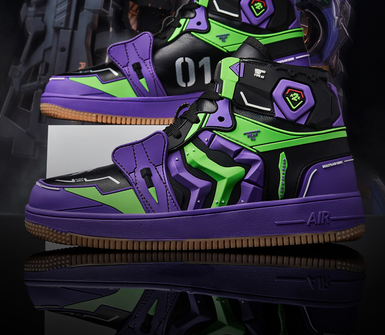 aj初号机联名限量版莆田高帮板鞋男鞋韩版潮流eva机甲运动潮鞋 eva