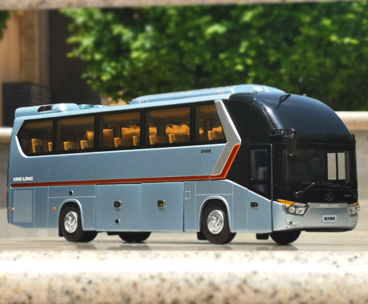 合金客车大巴模型原厂1:38厦门金龙 龙威xmq6129y5仿真公交车模型