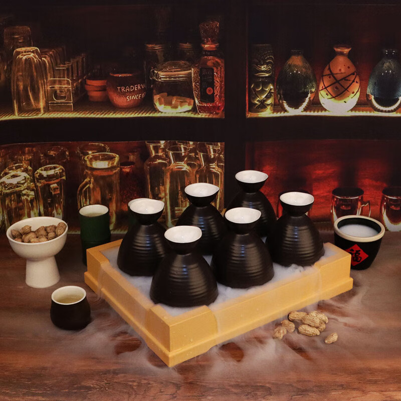 斗酒酒具斗酒系列二麻酒馆酒具国潮酒吧网红小酒馆贰麻耍江湖七堂酒具