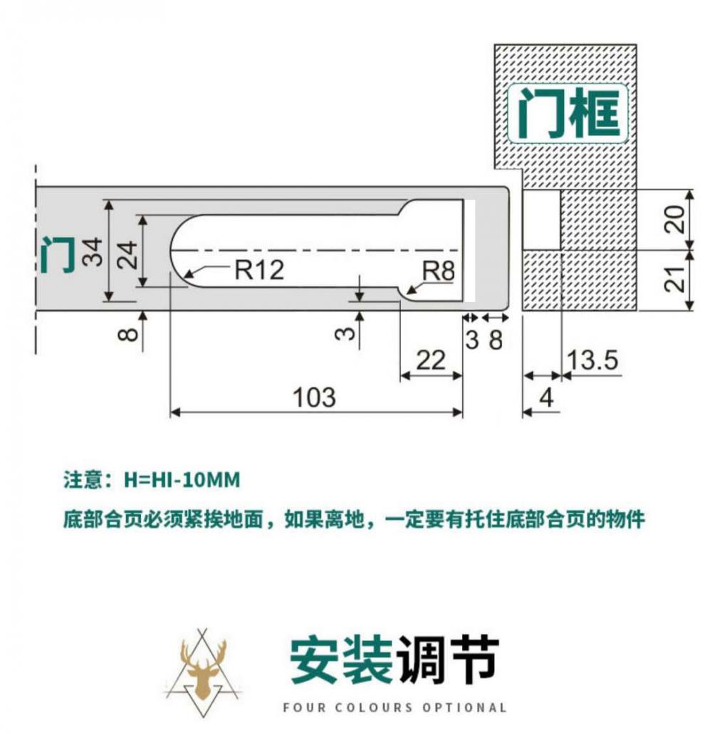 天地合页安装示意图图片