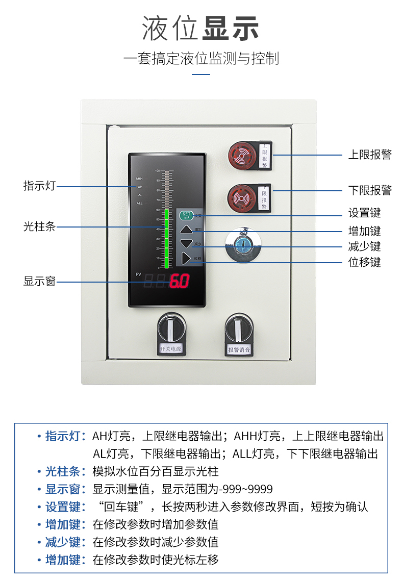 水塔水位顯示器水位控制器水池水箱液位顯示器投入式電子液位計報警器