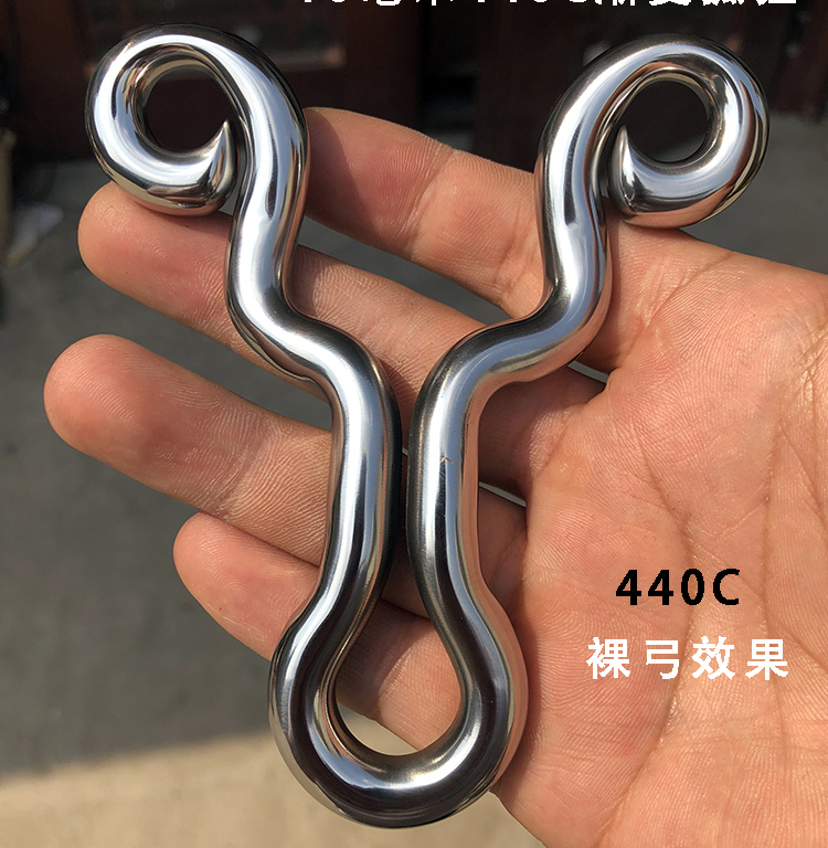 440渐变狐狸弹弓 传统不锈钢小钛合金手工冷弯定制羚羊 8毫米440c渐变