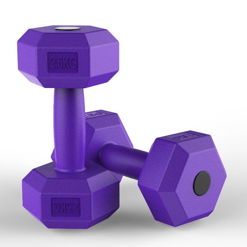 上新哑铃高品质六角哑铃男士练臂肌家用健身器材5kg10公斤1520kg包胶