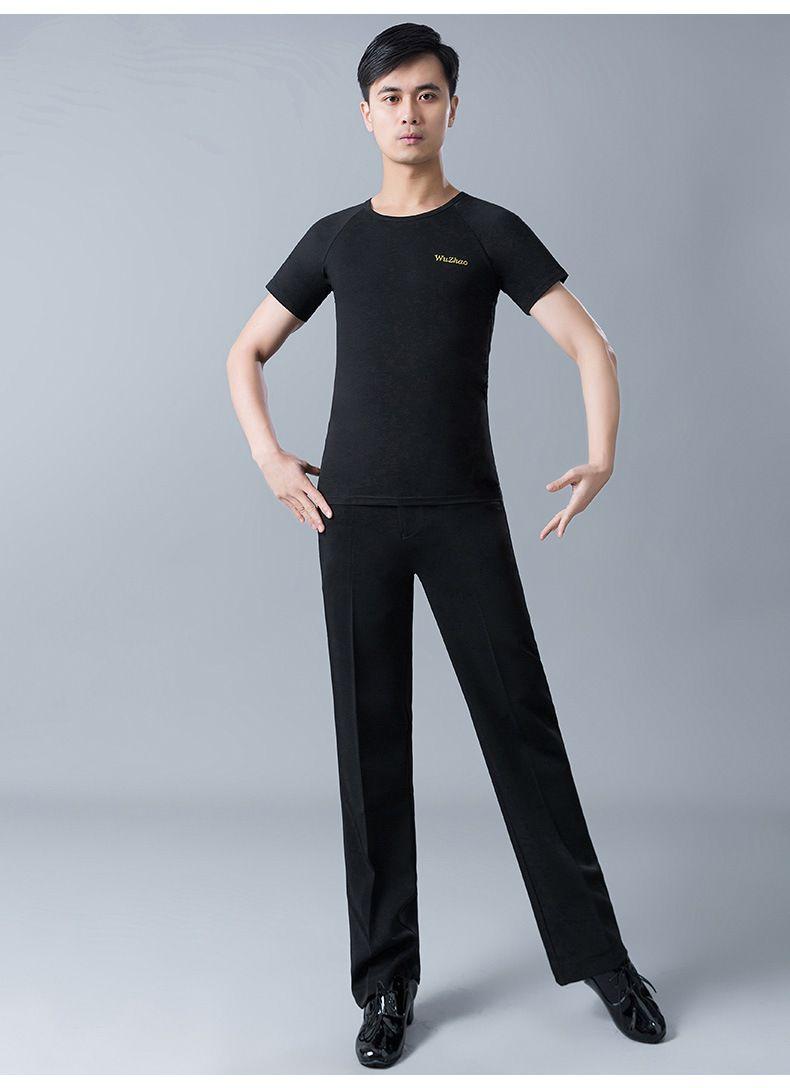 贝蒂涟怡拉丁舞裤男成人修身直筒黑色长裤交谊摩登国标舞蹈裤练功服装