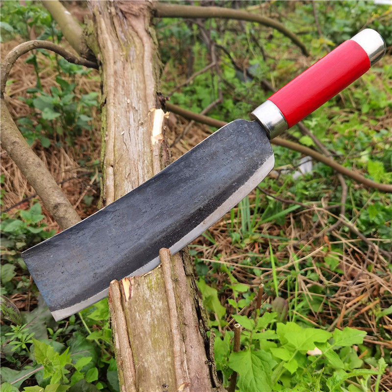 隆鼎砍柴刀纯手工锻打柴刀大号农用柴刀碳钢户外开路树竹多功能刀定制